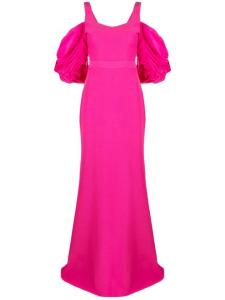 Длинное вечернее платье с открытыми плечами Alexander McQueen, розовый