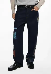 Джинсы свободного кроя с восточным принтом Desigual, Blue
