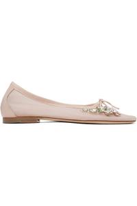 Балетки с цветочным кружевом и декором Simone Rocha, розовый