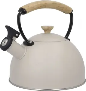 Чайник La Cafetière "La Cafetière", (1 шт.), со свистком, с деревянной ручкой, 1,6 литра, индукция 1,6 л + высота 19 см, кремовый