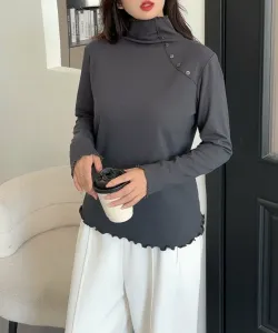 Топ с высоким воротником и ребристым воротником на плече Aimoha - Select -, цвет Gray