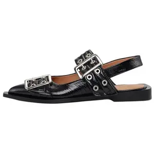 Женские балетки с пряжкой и открытой пяткой GANNI, Original Shoe Box Included