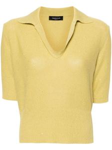 Fabiana Filippi джемпер с воротником поло и пайетками, зеленый