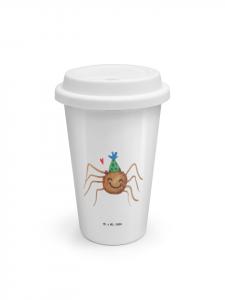 Mr. & Mrs. Panda Термокружка для путешествий, с изображением паука, дизайн Agathe Party, без крышки... белого цвета