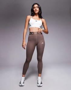 Леггинсы Adidas Training Tech Fit 7/8 темно-коричневого цвета