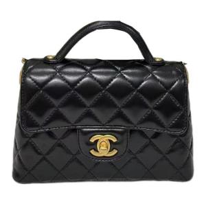 Chanel Сумка через плечо из овечьей кожи с ромбовидным узором, маленькая женская, черная