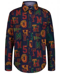 Детская рубашка с длинными рукавами, размер 2T-7 Tommy Hilfiger, Navy Blazer