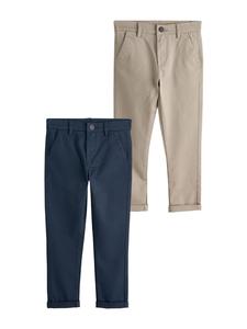 Next Брюки Slim fit в цвете беж, темно-синий