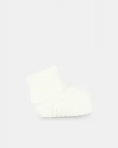 Пинетки машинка и рукавичка с розовой ленточкой в тон малыша Coconut El Corte Inglés, белый