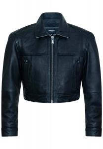 Женская черная укороченная байкерская кожаная куртка - Дубай Infinity Leather, черный