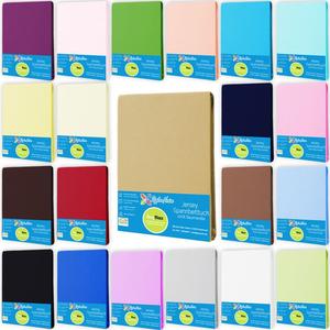 Простыня на подгонку Простыня трикотажная 100% хлопок размер 160х200 см цвет песочный Buymax