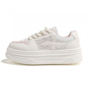 HUANQIU Нескользящие, легкие и дышащие низкие кроссовки для скейтбординга, женские, бежево-розовые