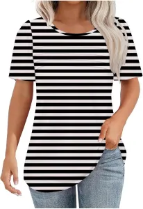 Женская блузка с рукавом 3/4 в полоску, Casual