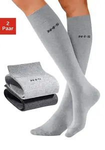 Гольфы H.I.S (упаковка, 2 пары), с удобными манжетами, серый