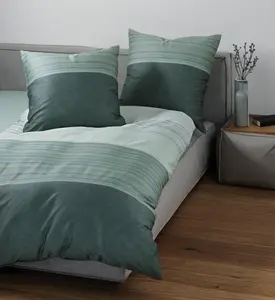 Комплект постельного белья Janine Design Mako-Satin Moments 98124, зеленый, размер 155x220+80x80 Original Janine