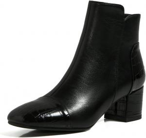 Элегантные женские ботильоны Roimaash с блочным средним каблуком и застежкой-молнией, 117 Black