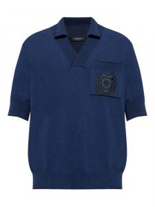 Футболка с воротником-поло Balmain, синий