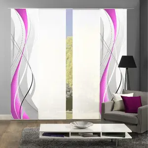 Шторка-панель WUXi на липучке, комплект из 4 шт., ВxШ: 245x60 см, включая крепежные аксессуары Home Wohnideen, Beere