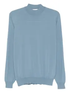 Шерстяной свитер с высоким воротом Lardini, синий