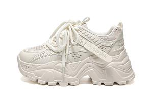 Дышащие легкие утолщенные кроссовки на платформе для увеличения роста женские WOOS BOBO, экрю