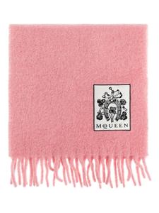Шарф из смесовой шерсти Alexander McQueen, розовый