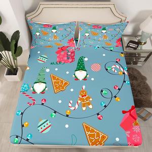 Erosebridal Комплект постельного белья с новогодним принтом Санта Клаус и гномы, Multi 16