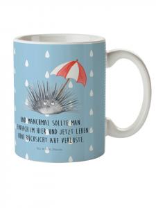 Детская кружка с морским ежом и надписью пастельно-голубого цвета Mr. & Mrs. Panda