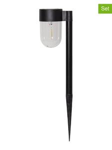 STAR Trading Комплект из 2 штук: светодиодный садовый светильник на солнечных батареях "Купол" черного цвета - высота 29 см