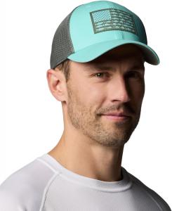 Бейсболка Columbia Unisex для взрослых PFG с сеткой, Gulf Stream/Cypress/Us Fish Flag