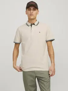 Рубашка-поло Jack & Jones "JJEPAULOS POLO SS NOOS", цвет Moonbeam Detail:Play