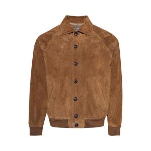 Куртка Valentino Suede Button-Up Jacket, Cuoio