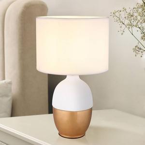 Настольная лампа Globo Lighting Valentino bauchig, текстурированная ткань / керамогранит - 1-пламенный - белый