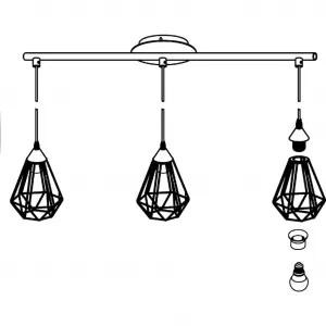 Подвесной светильник TARBES, сталь, IP20, E27, винтажный, для обеденного стола, лампа E27, подвесная лампа, винтажная, ретро, индустриальный стиль, для столовой, E27 Eglo, Kupferfarben/schwarz