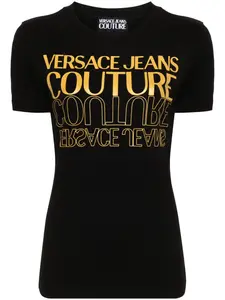 Футболка с логотипом Upside Down Versace Jeans Couture, черный
