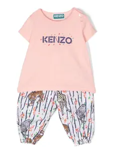Брюки с принтом Kenzo Kids, розовый