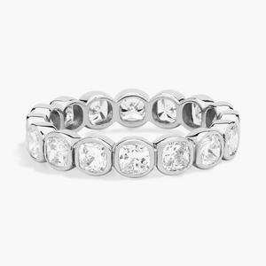 Кольцо «Вечность» с бриллиантами огранки «кушон» из 14-каратного белого золота (2 1/4 карата) Blue Nile