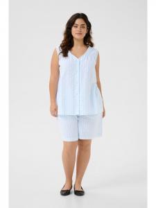 Блузка без рукавов KCsira, классический крой, в сине-белую полоску KAFFE curve