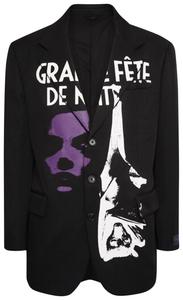Raf Simons Пиджак оверсайз от Рафа Симонса с однородными карманами и принтом «Черный»