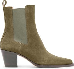 OMLISHZTY Черные ботильоны Chelsea на щиколотке для женщин, модные эластичные ботильоны с высоким каблуком