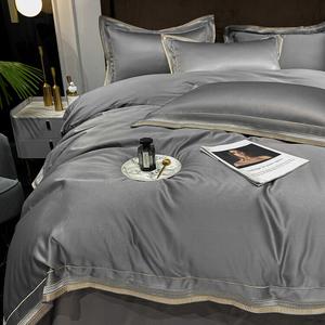 FUANNA Комплект постельного белья 1.8м, пододеяльник 200x230см, шелк, хлопок, цвет New York - Gentleman Gray