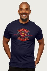 Футболка «Супермен, мой папа — супергерой», День отца, футболка «День отца» Superman, темно-синий