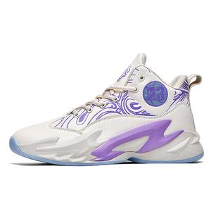 Black-tailed deer Амортизирующие баскетбольные кроссовки Mid Top Unisex Black Tailed Deer с противоскользящими и износостойкими свойствами бежево-фиолетовые, цвет Beige Purple