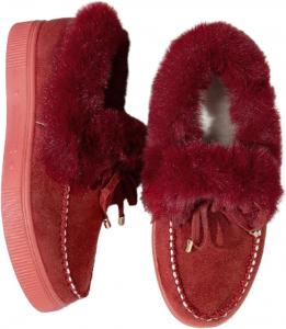 Женские сапоги Зимние Слипоны Снежные сапоги Пушистые ботиночки с искусственным мехом | Теплая зимняя обувь и повседневные плюшевые короткие сапоги Generic, Wine Red-C