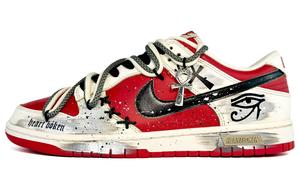 Кроссовки Nike Dunk Skateboarding Shoes Men Low-top Black Off-white, красный