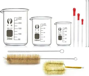 Набор из 3 стаканов из боросиликатного стекла объемом 50 мл, 100 мл и 250 мл с пипетками и кисточками Sonstige