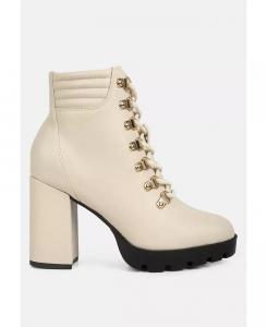 Женские ботинки Hamilton на блочном каблуке со шнуровкой London Rag, бежевый