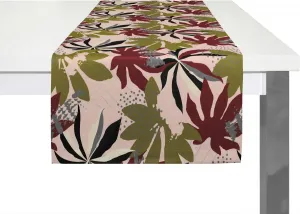 Настольная дорожка Adam "Jungle", (1 шт.), органическая GOTS, сертификат CERES 0242Сделано в Германии 150х50 см, темно-красный/зеленый/розовый