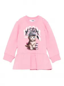 Платье с оборками и принтом Msgm Kids, розовый