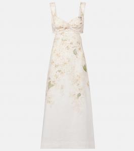 Цветочное льняное платье миди Balance Zimmermann, White Hydrangea