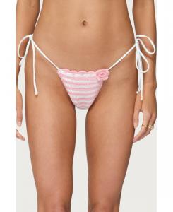 Женские бикини-стринги Азалия, связанные крючком Edikted, Pink-and-white